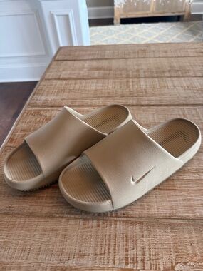Nike Slide Sandals in Light Beige